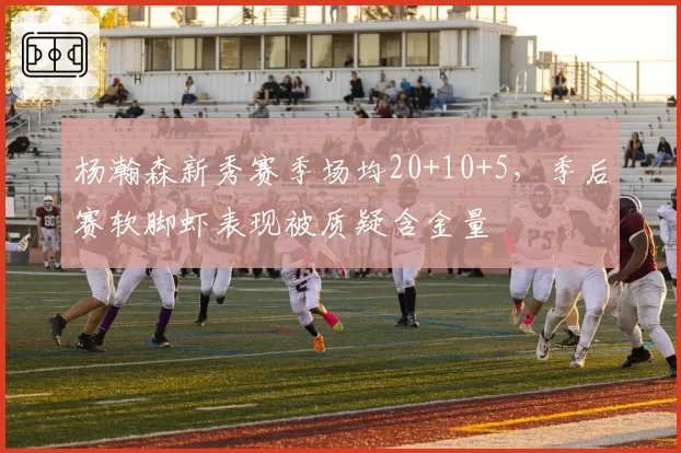杨瀚森新秀赛季场均20+10+5，季后赛软脚虾表现被质疑含金量