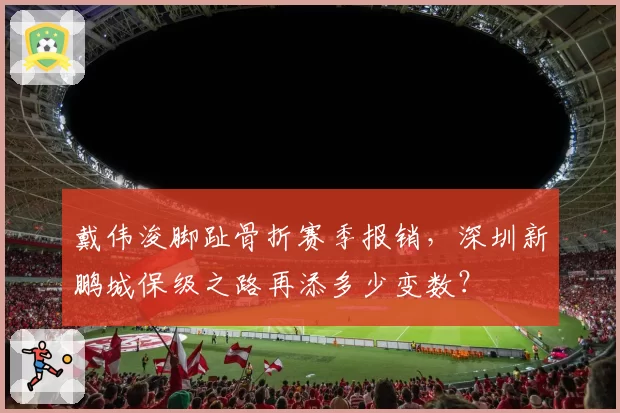 戴伟浚脚趾骨折赛季报销，深圳新鹏城保级之路再添多少变数？